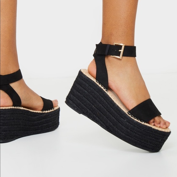 NWT Pretty Little Thing Platform Wedge Sandals - Picture 2 of 5